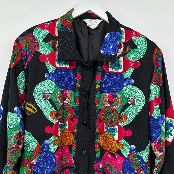 Vintage Bomber Jacket Coat Size Medium Pockets Satin Tan Jay 100% Polyester USA - Picture 2 of 12